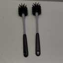 MR.SIGA Long Handle Bottle Brush, Flexible Scrub Brush for Water Bottles, Glasswares, Mugs, Black, 2 Pack