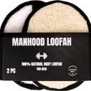 Rugged Natural Shower Loofah for Men - Tough Eco-Friendly Exfoliating Body Scrubbers, Durable & Gentle Terry Towel Cloth pad for Manly Skin Care - Lufas, Luffa, Loufas Sponges
