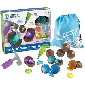Learning Resources Rock 'n Gem Surprise, Sorting, Matching & Counting Skills Activity Set, Early STEM, 19 Pieces, Ages 3+