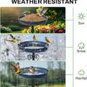 Metal Bird Bath for Outside, Vintage Freestanding Birdbaths with Metal Stake, Upgraded 5 Pronged Base Birdfeeder Feeder Bowl for Outdoors Garden Patio Yard Lawn Decor (Vintage Blue)