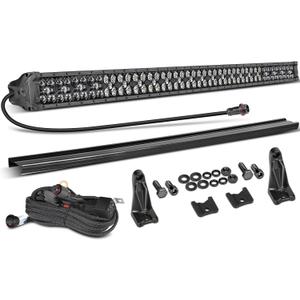 LED Light Bar, 50 Inch Combo LED Off Road Driving Lights for Truck with 12V Wiring Harness Kit Rocker Switch and Light Bar Cover, Blackout