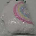 Little Love by NoJo White Cloud Pink, Yellow, Teal and Lavender Appliqued Rainbow Decorative Shaped Pillow