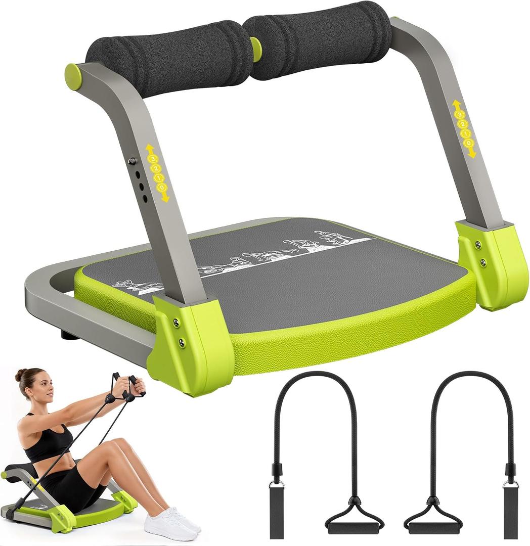 Ab Machine Ab Trainer - Sit Up Exercise Equipment& Core Machine, 4 Level Adjustable Resistance, Foldable Ab Crunch Machine for Home Gym Stomach Workouts