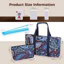 American Mahjong Tile Set with Navy Printed Carrying Bag, 166 Premium White Tiles, 4 All-in-One Color Racks/Pushers, Mah Jongg Sets, Complete Mahjong Game Set for Travel