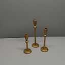 Antique Brass Iron Taper Candle Holder - Set of 3 Decorative Candle Stand, Candlestick Holder for Wedding, Dinning, Party