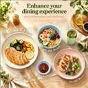 Wrova 40-Piece Wheat Straw Dinnerware Sets for 8, Unbreakable Kitchen Plates and Bowls Set with Cups Set, Soy Sauce Dish for BBQ, Microwave and Dishwasher Safe Dishware Sets for Kitchen- Nordic