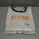 3 x BTFBM Womens Oversized T Shirts Dressy Casual Short Sleeve Summer Tops Crew Neck Color Block Blouse Loose Fit Basic Tee (White, L)