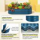 Land Guard 2Pcs 8ft Galvanized Steel Raised Garden Bed, 8 x 4 x 1 ft Large Metal Raised Planter Beds, Raised Garden Bed for Vegetables, Blue