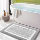 Color&Geometry Simple and Stylish Bathroom Runner Non Slip, 24"x43" Gray Bath Runner Rug, Absorbent, Soft, Washable, Microfiber Bath Mat Bathroom Carpet