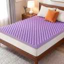 4 Inch Egg Crate Mattress Topper Twin, Gel Infused Memory Foam Mattress Topper for Pressure Relief, Breathable Mattress Pad Bed Topper in a Box, CertiPUR-US Certified, Purple, 38"×75"