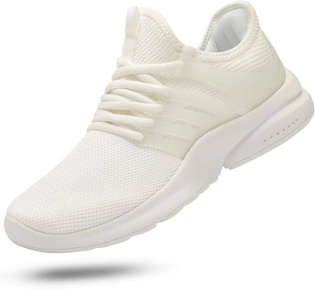 Troadlop Men's Running Shoes Non Slip (11, White)