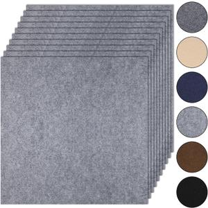 10Pcs Carpet Tiles Peel and Stick 24x 24 Non-Slip Self Adhesive Squares Carpet Floor Tile Reusable Waterproof Carpet for Living Room Bedroom (Light Gray)