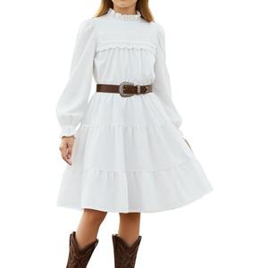 Sunny Spirit Girl's Long Sleeve Dress Tween Fall Formal Party Midi Tiered Flowy Swing Dresses 13-14 Years