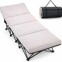 ABORON XXL Camping Cot with 2in Memory Foam Mattress, 900LBS Heavy Duty Sleeping Cot for Adults, Extra Wide Sleeping Cot, 1200D Double Layer Oxford Cot for Camping, Guest, Office Nap, 78"L x 32"W x 18"H