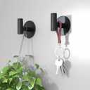 Self-Adhesive Coat Hooks, Stainless Steel Heavy Duty Wall Hooks, Towel Hooks for Hanging Robes, Aprons, Coats and Hats in Bathrooms,Kitchens and Hotels(2 Pack, Black)