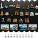 Magnetic Board for Wall,23.6" x 15.7" Decorative Metal Display Board for Notes, Photos & Travel Magnets, Heavy-Duty Metal Panel for Bedroom, Home & Dorm Room Decor (Black)