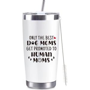 New Mom Gifts for Pregnant Women, 20 Oz Stainless Steel Tumbler Set Funny Dog Mom Pregnancy Gift for Expecting Mom, Mother to be Gift for First Time Moms Wife Friend Mother Day Xmas Presents