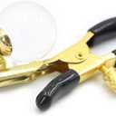 3 x Non Piercing Nipple Clips with Soft Rubber Cap,Adjustable Golden Nipple Clamps & Nipple Clip Inlaid with Transparent Glass Beads