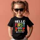First Day of School Shirts for Boys Girls Kids, Back to School Shirt for Toddler, Happy First Day of School Funny Tee (Black)