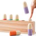 Pop Up Toy Multicolor Puppets | Wooden Color Sorting Toys | STEM Montessori Color Matching Toys | Preschool Learning Educational Toys Gifts for Kids Boys Girls Ages for 1 2 3 Years (Classic Colours)