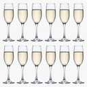 YANGNAY Champagne Glasses, Champagne Flute Glass Set of 12, Clear Champagne Flutes for Party, Home, Restaurant Use, 6 oz Capacity