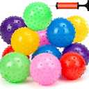 LOVEINUSA Bounce Ball, 12 Pack Sensory Massage Balls with Air Pump, for Stress Relief, Adult Sensory Toys & Kids Party Favors