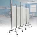 Portable Medical Privacy Screen, Medical Privacy Screen on Wheels, Rolling Medical Room Divider for Hospitals Clinics Bedrooms Beauty Salon (White, 4 Panel)