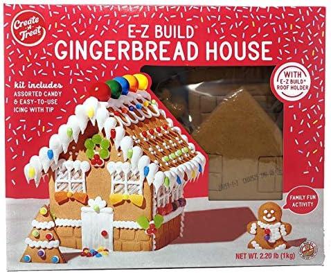 Create-a-Treat Large E-Z Build Gingerbread House Kit, Gift-Giving Edition, 29.9 oz, BB: 01 April 2026