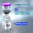 Ks-Tek Sterile Empty Vials with Self Healing Injection Port,with Flip Off Aluminum Cap,Sterile Package (5ml,10)