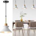9.4in Concrete Pendant Light 3 Pack, Small White Kitchen Island Lighting Hanging Lamp Cement Nordic Wabi Sabi Light Fixture for Dinning Room Over Table Foyer Entryway Bedroom