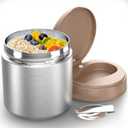 Thermo for Hot Food Kids - 15.2 Oz, Insulated Food Jar for Soup, Width Mouth Stainless Steel Insulated Lunch Container with Folding Spoon, Stainless Steel