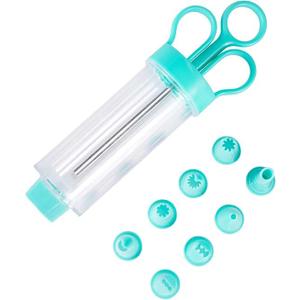 Cupcake Injector / Decorating Icing Set, 9-Piece Set, Stainless Steel Laminating Gun Cookie Gun Squeeze Cookie Maker Cream Laminating Gun Laminating Nozzle Soluble Beans Baking Tools