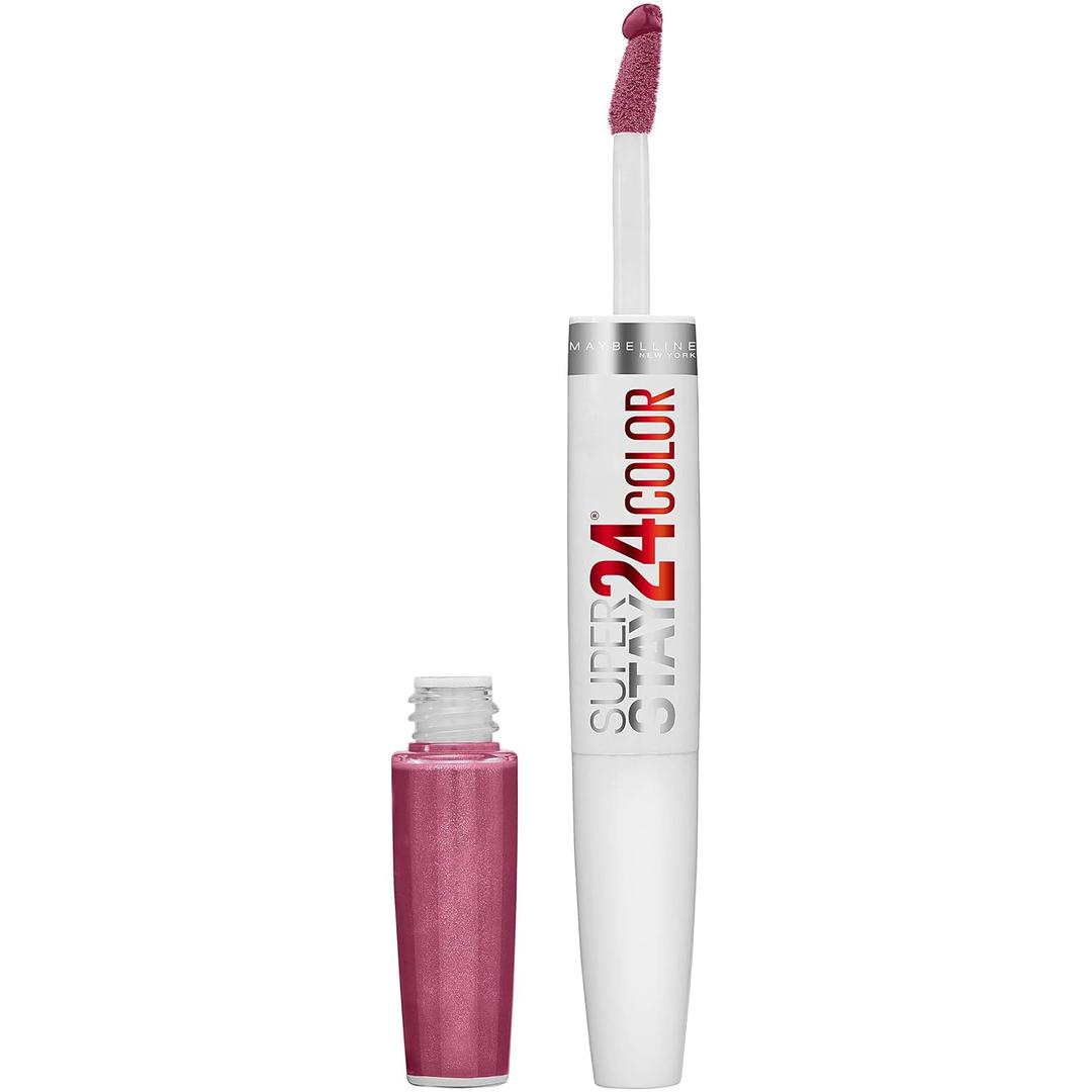 Maybelline Super Stay 24, 2-Step Liquid Lipstick Makeup, Long Lasting Highly Pigmented Color with Moisturizing Balm, Infinite Petal, Pink, 1 Count (0.08 Fl Oz (Pack of 1))
