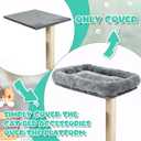 Abbylike 2 Pcs Cat Tree Tower Replacement Parts Grey Bed Cover with Elastic Band Removable Washable Padding for Platform Perch Shelves, Only Cover, Cat Tower Cushions Accessories(15.7 x 11.8 Inch)