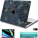 Mektron for MacBook Air 13 Case A1466/A1369 (2010-2017 Release), Snap-on Plastic Hard Shell Cover for MacBook Air 13.3 inch with Keyboard Cover, Dahlia Flower C035