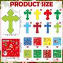 Watersay 48 Set Christmas Religious Cross Craft Kit Christian DIY Snowman Penguin Paper Crafts Make Your Own Christmas Hanging Ornament for Art Project Home Activities (Red)