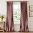 StangH Dusty Rose Pink Velvet Curtains for Nursery, Pinch Pleated Bedroom Curtains with Privacy Thermal Insulated Elegant Home Decor for Girls Room Living Room, W40 x L90, 2 Panels