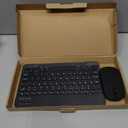 Ultra-Slim Small Bluetooth Keyboard and Mouse Combo Portable Rechargeable Wireless Keyboard for Android Tablet Cell Phone Samsung Smartphone iPhone iPad mini Pro Air 10.2 10.9 11 12.9 13 inch (Black)