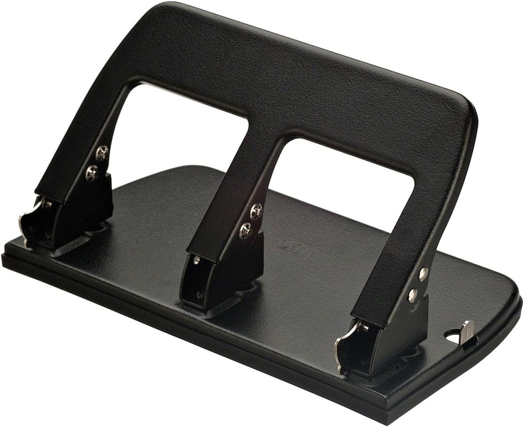 Officemate Medium Duty 3 Hole Punch with Ergonomic Handle, 30 Sheet Capacity, Black (90088)