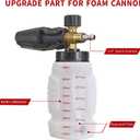 Tool Daily Foam Cannon, 1/4 Inch Quick Connect, Power Washer Foam Cannon with 5 Pressure Washer Nozzles,1 Liter