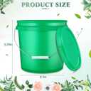 6 Pcs 2 Gallon Plastic Bucket with Lid Handle, Green