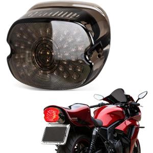 60-LED 12V Motorcycle Tail Light Brake Turn Signal Lamp License Plate Light Tail Light Replacement for 2002-2010 FXST Models Harley Davidson Dyna Sportster 1200 883 for safe riding in low light