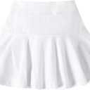 DREAM BUS Girl Pleated Skirts Built in Shorts Little Kid Tennis Skorts Toddler Girl Athletic Skorts Flowy Skirts (4-5T, White)