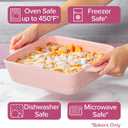Paris Hilton 3-Piece Ceramic Baker Set, Iconic Stoneware with Square & Heart Bakers and Spoon Rest, Microwave/Oven/Freezer Safe, Durable Bakeware for Everyday Cooking & Serving, Pink