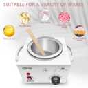 Professional Waxing Kit Wax Warmer Single Pot Wax Heater Machine for Hair Removal, Large Waxing Pot with Non-Stick Easy Clean Pot, 50 Sticks & 20 Collar, for Spa Salon Beauty Esthetician Home(White)