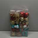 Garma Christmas Balls Ornaments Set, 145Pcs Christmas Tree Garland Red Green Gold Shatterproof Plastic Decorative Baubles for Xmas Tree Hanging Balls Decorations Kit for Holiday Party Seasonal Decor