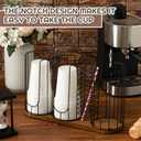 Geelin 18oz Adjustable Coffee Cup Dispenser, Cup Holder Organizer for Storing Paper Cups, Straws, Lids and Disposable Tableware(4-compartment Single Layer,Black and Brown)