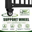 Deck Gate with Wheels, 36in H x 4ft W Heavy‑Duty Steel Anti‑Rust Fence Door