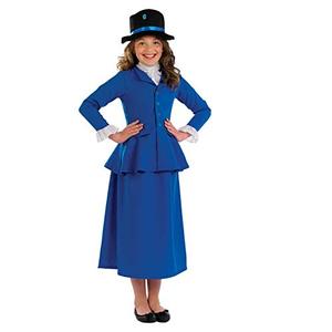 fun shack Girls Victorian Nanny Costume, Kids Pioneer Dress, Historical Costume for Girls, Classic Dress-Up Outfit, M