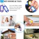 Portable Zippered Key Organizer, Waterproof Fireproof Key Case with 24 Key Hooks and Tags,Portable Key Storage for Rental Management Real Estate Sales Hotel Executives and Car Service(24 keys)
